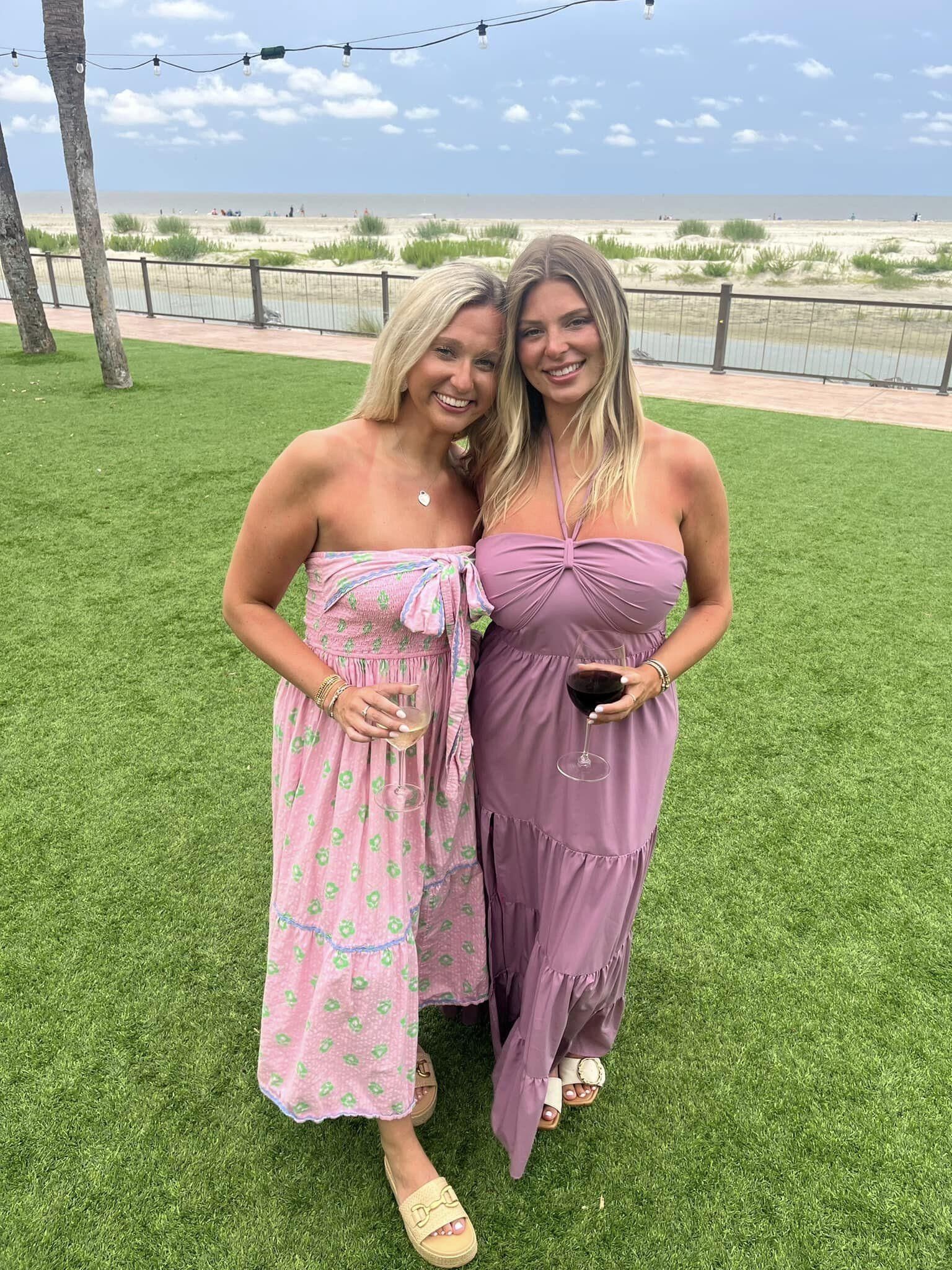 Hot MILF and Her Hot Daughter in Bikinis and Dresses