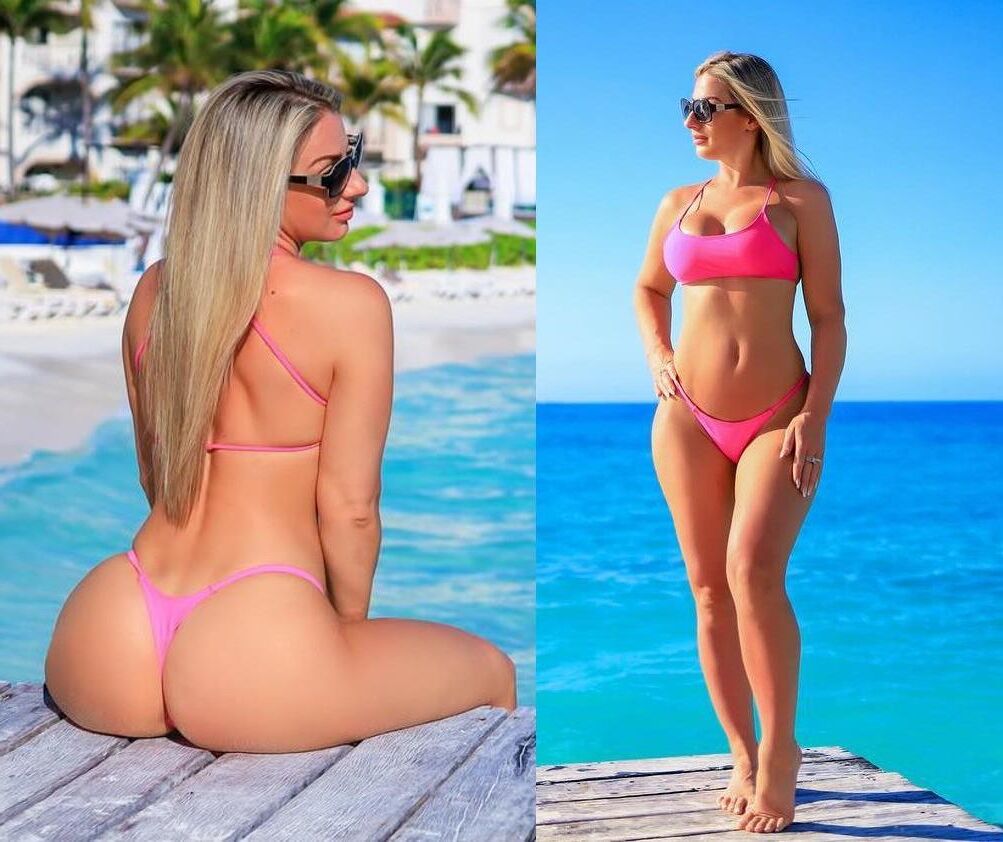 Sarah Pool Cabana Bikini Rosa Vs Desafío De Bikini Blanco Sting