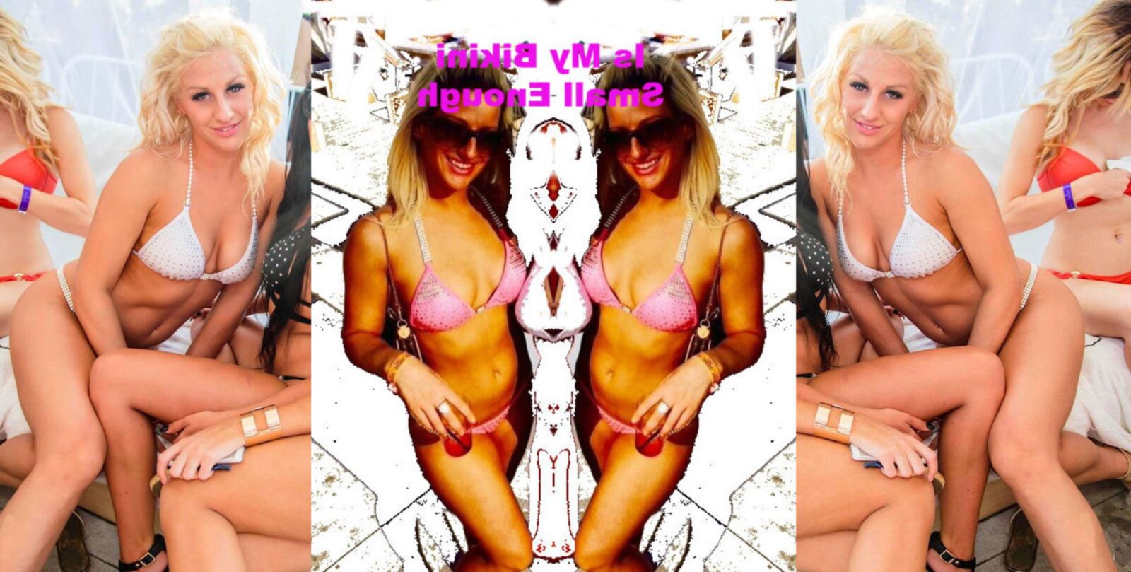 Sarah Pool Cabana Bikini Rose Vs Défi Bikini Sting Blanc