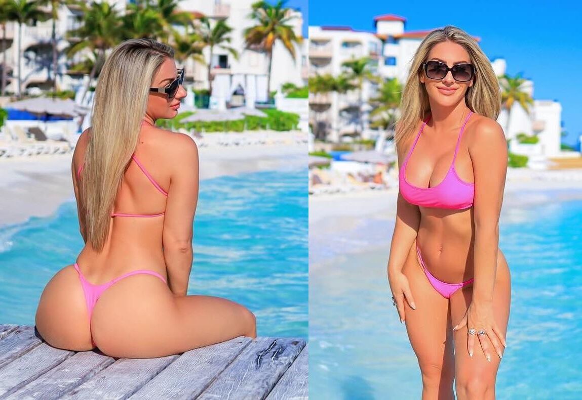 Sarah Pool Cabana Bikini Rosa Vs Desafío De Bikini Blanco Sting