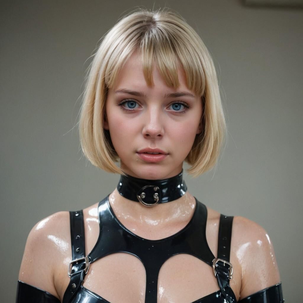 AI KI glänzendes Latex-Gesichtsmodell