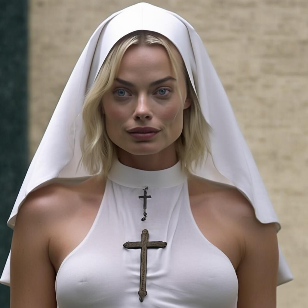 AI Margot Robbie Naughty Nun – Kommentar mit Bitten