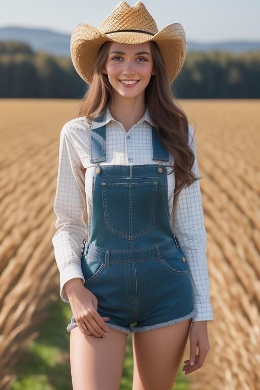 KI-generiert – Blonde Cowgirls auf dem Feld