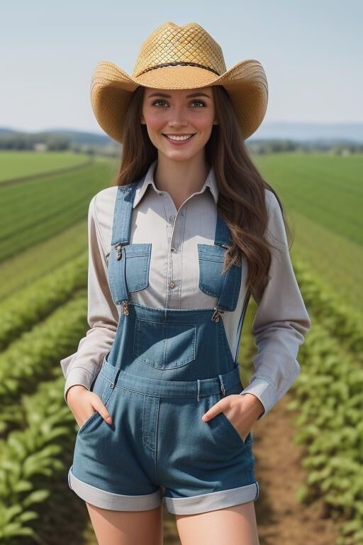 Generado por IA: vaqueras rubias en el campo