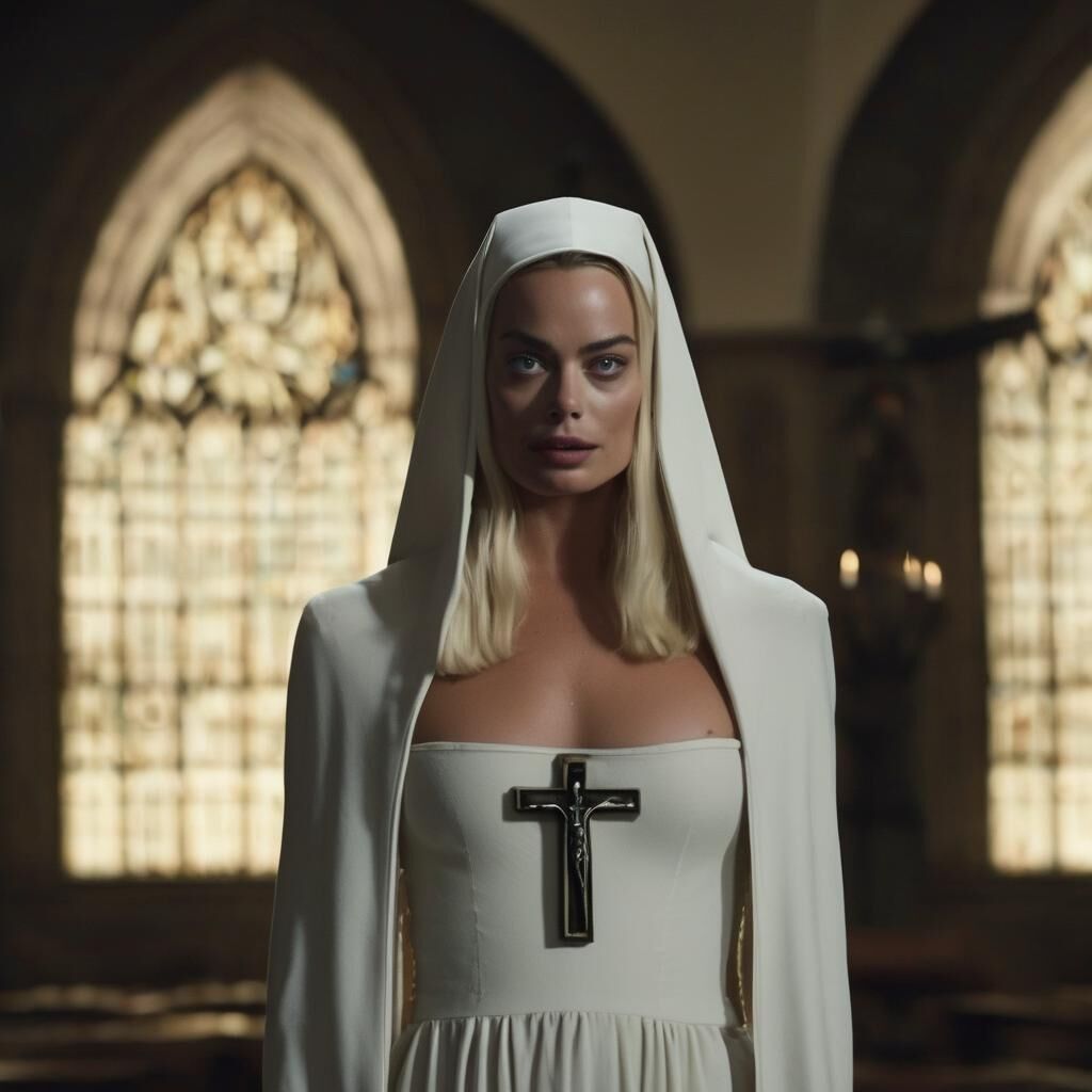 AI Margot Robbie Naughty Nun – Kommentar mit Bitten