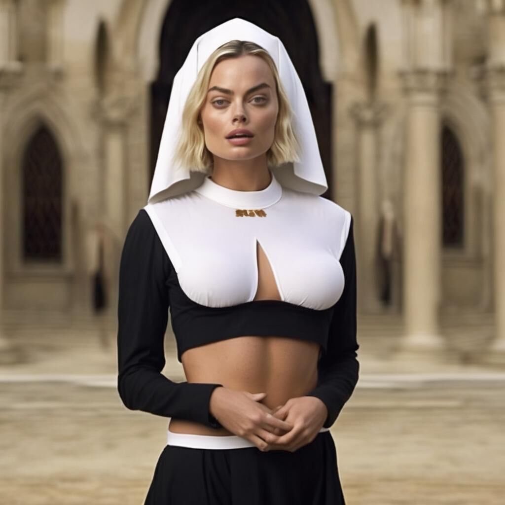 AI Margot Robbie Naughty Nun – Kommentar mit Bitten