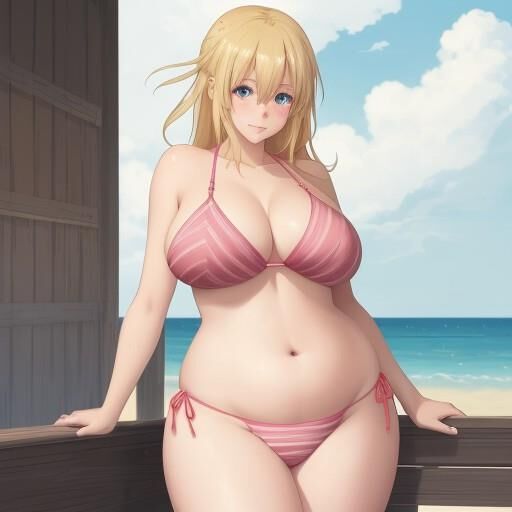 Rubia bikini chicas anime