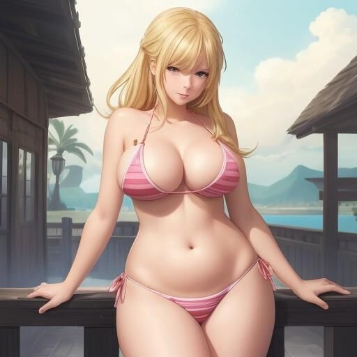 Blonde bikini anime girls