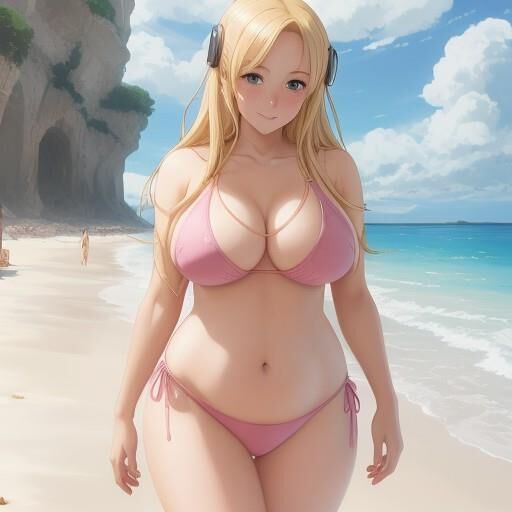 Blonde bikini anime girls