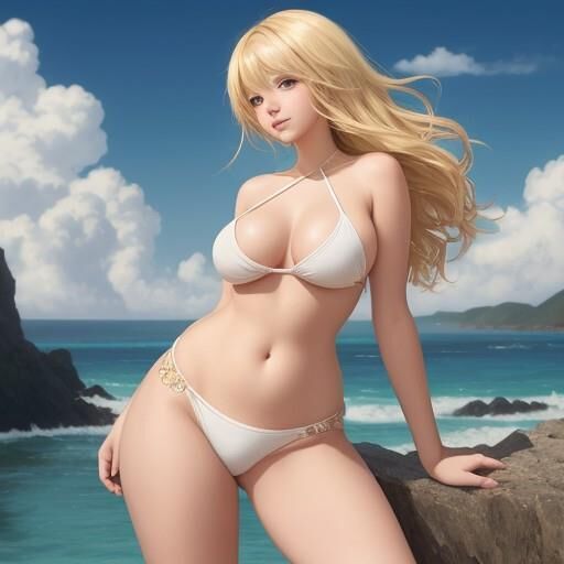 Rubia bikini chicas anime