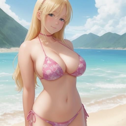 Rubia bikini chicas anime