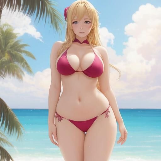 Rubia bikini chicas anime