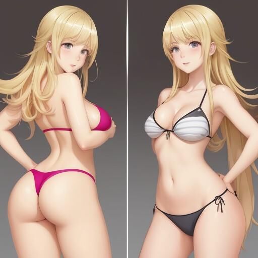 Rubia bikini chicas anime