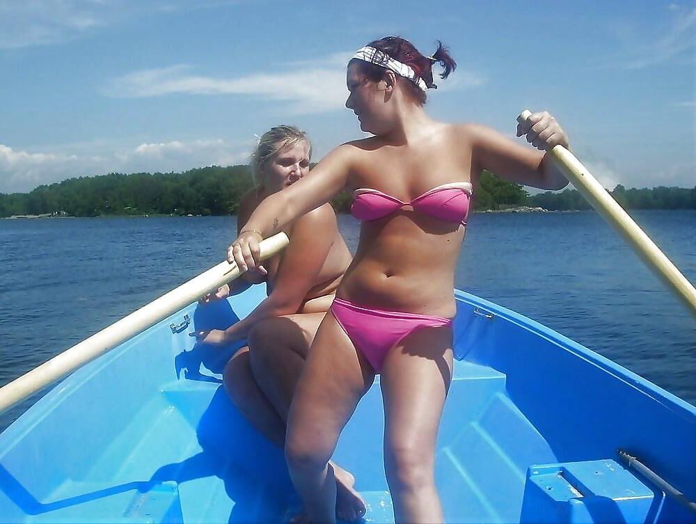 Swedish Amateur ( ): friends nude in a boat