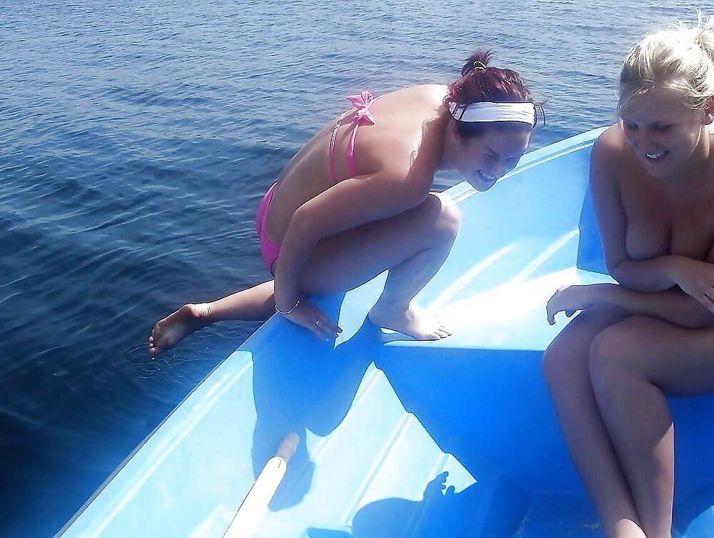 Swedish Amateur ( ): friends nude in a boat