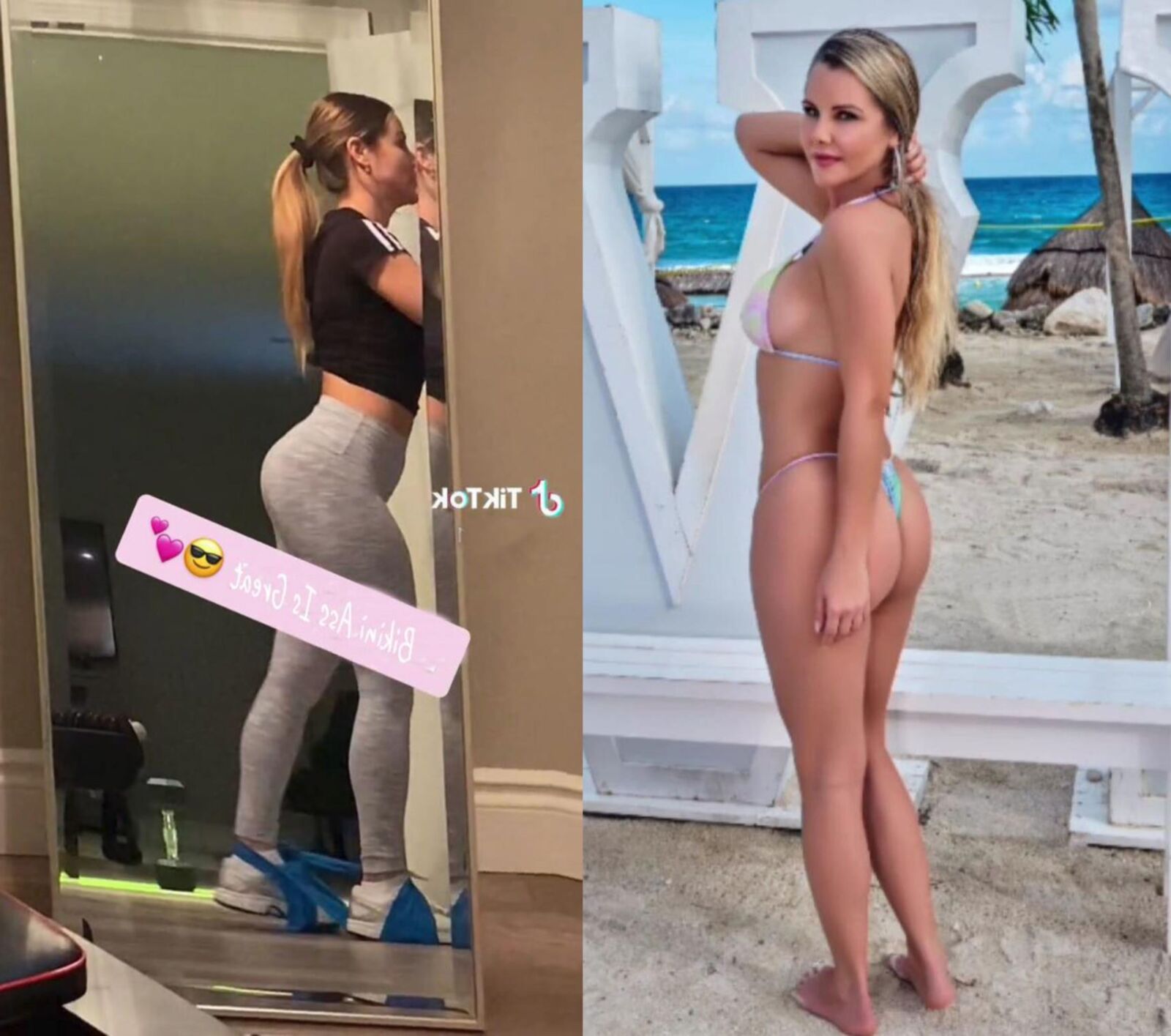 Sarah Más tomas de acción en bikini y tanga para idiotas