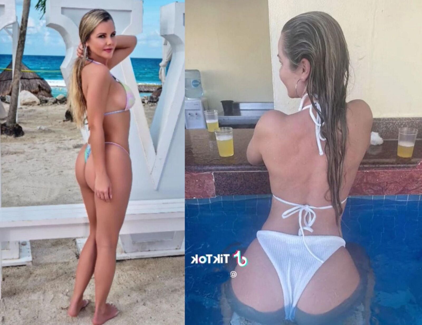 Sarah Más tomas de acción en bikini y tanga para idiotas