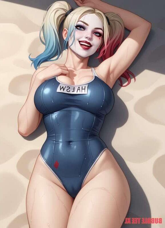 Красивый Harley Quinn обнажен и трахается с парнем