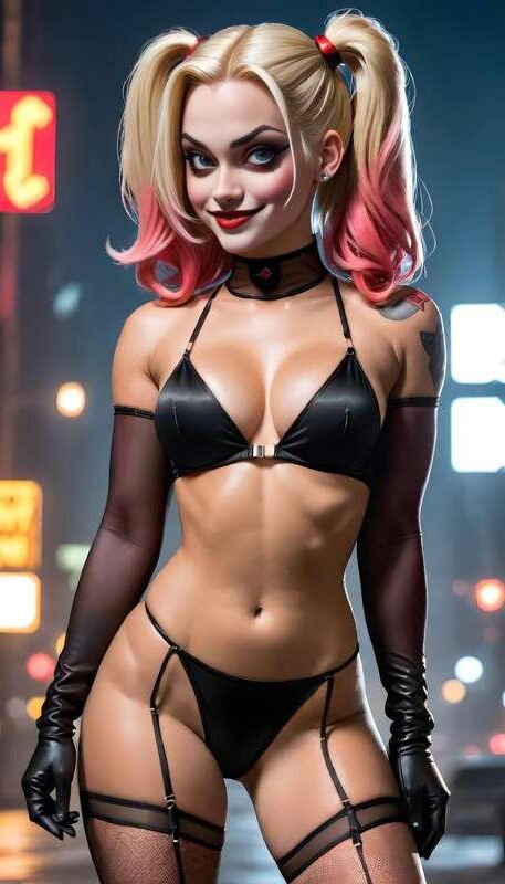 Красивый Harley Quinn обнажен и трахается с парнем