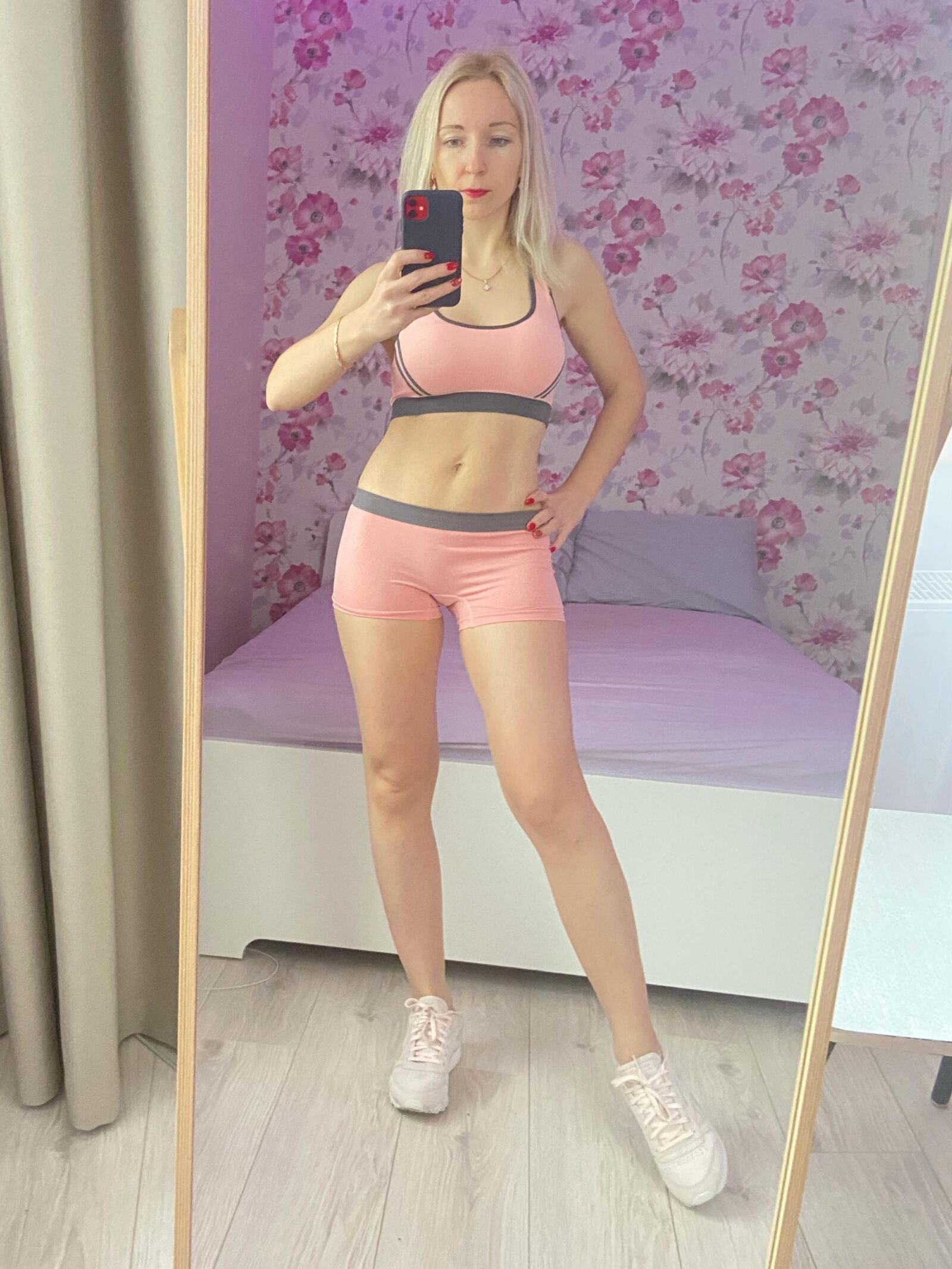 My selfies in pink hotpants