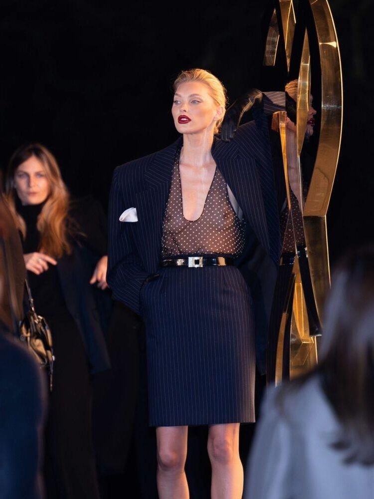 Elsa Hosk at YSL show at Paris Fashion Week