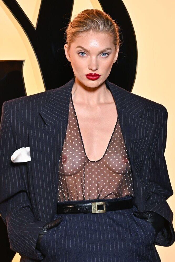 Elsa Hosk at YSL show at Paris Fashion Week