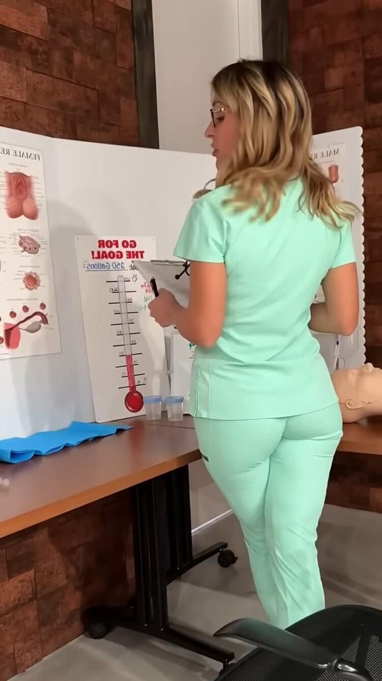 Sexy nurse with cameltoe