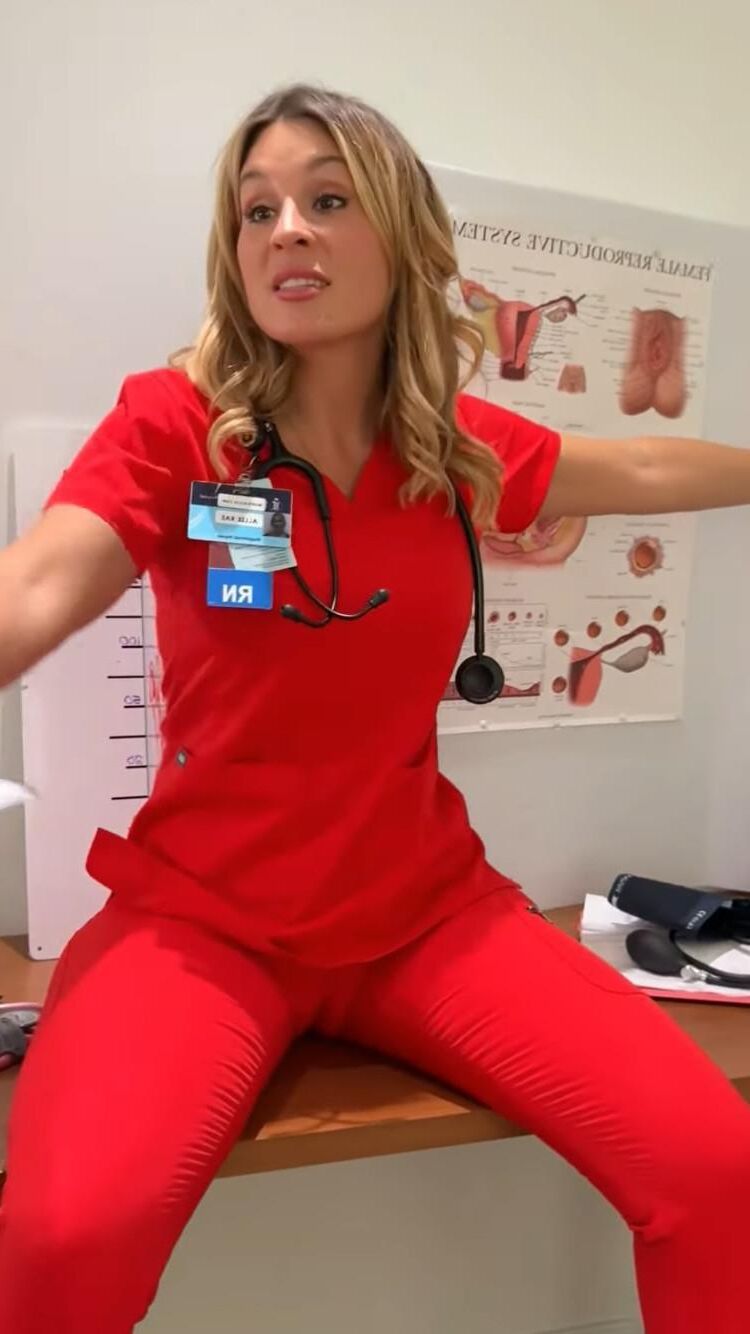 Sexy nurse with cameltoe