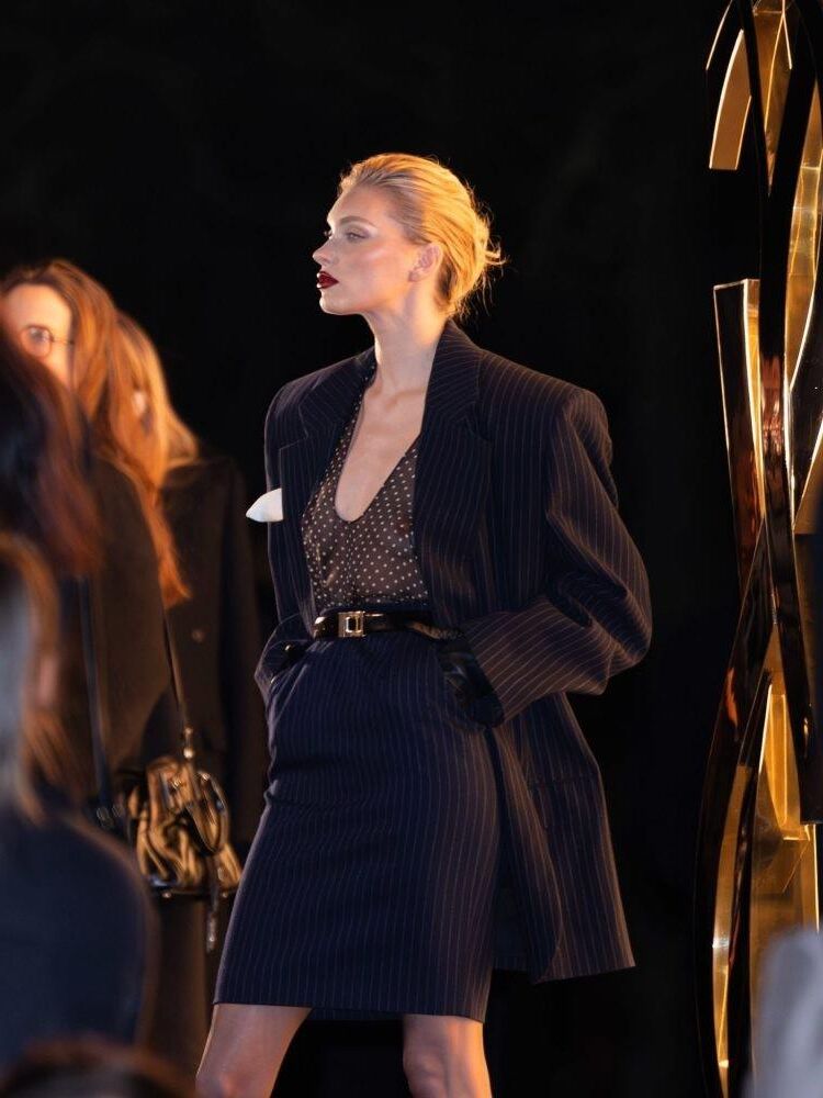 Elsa Hosk at YSL show at Paris Fashion Week