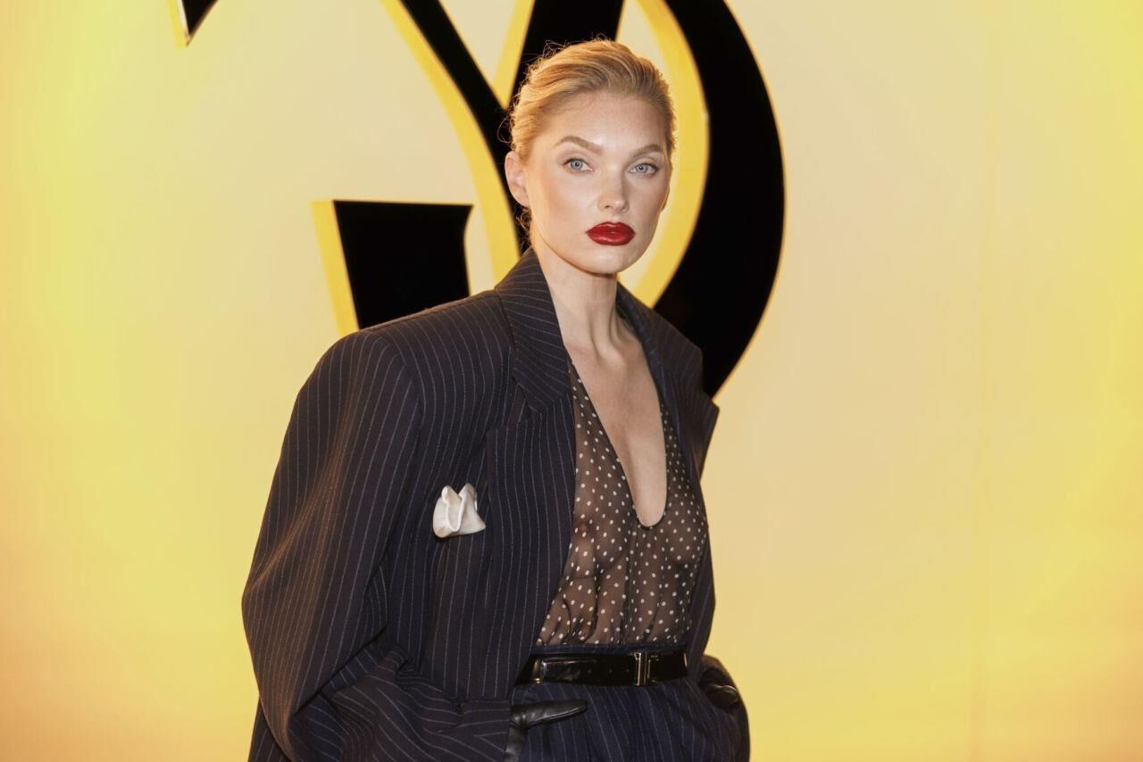 Elsa Hosk at YSL show at Paris Fashion Week