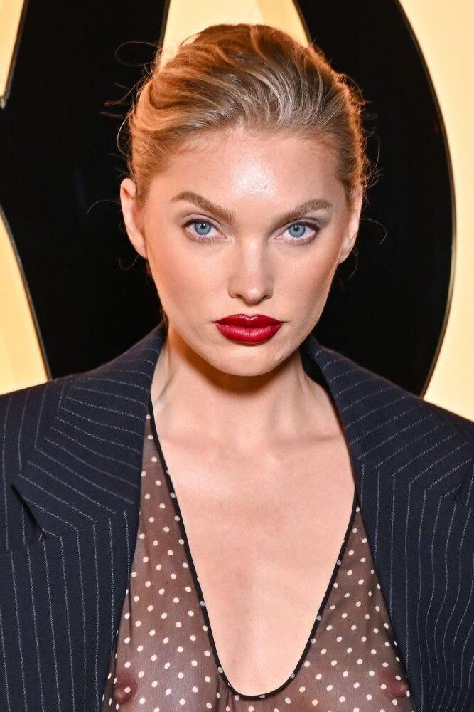 Elsa Hosk at YSL show at Paris Fashion Week