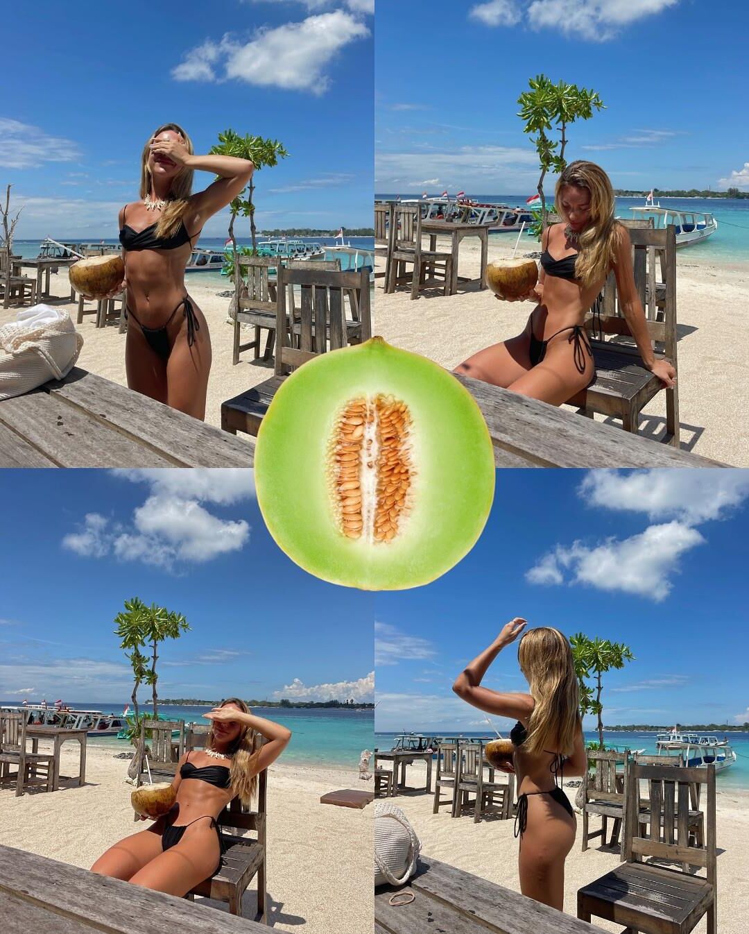 Sol beijado e frutas mergulhadas