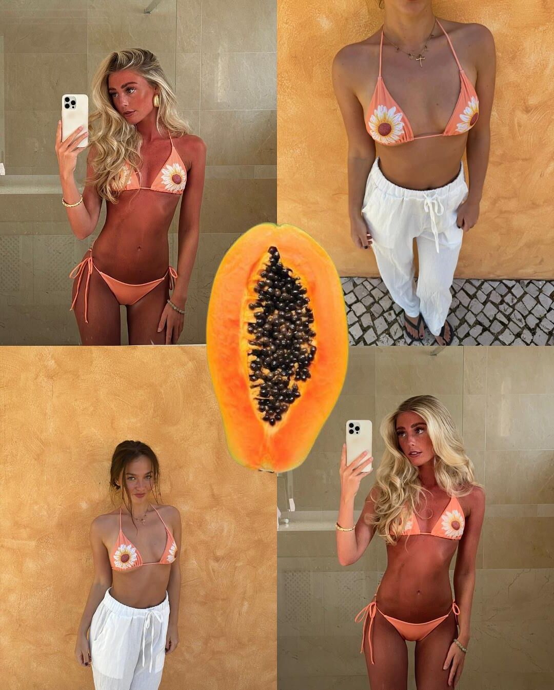 Sol beijado e frutas mergulhadas