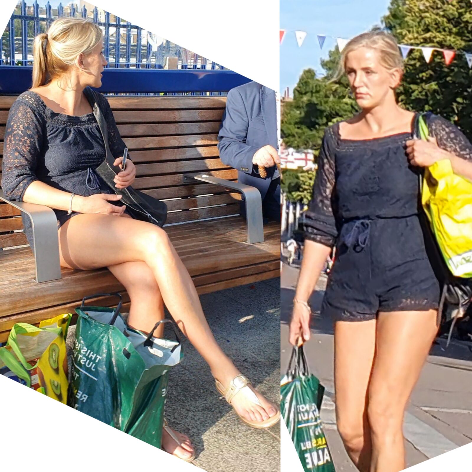[CANDID] BLONDE MILF FLAUNTS LONG LEGS