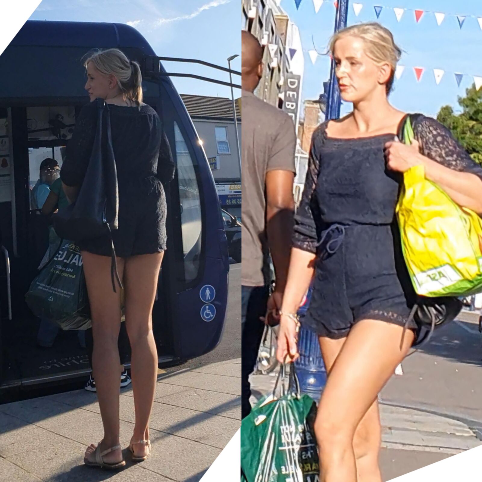 [CANDID] BLONDE MILF FLAUNTS LONG LEGS