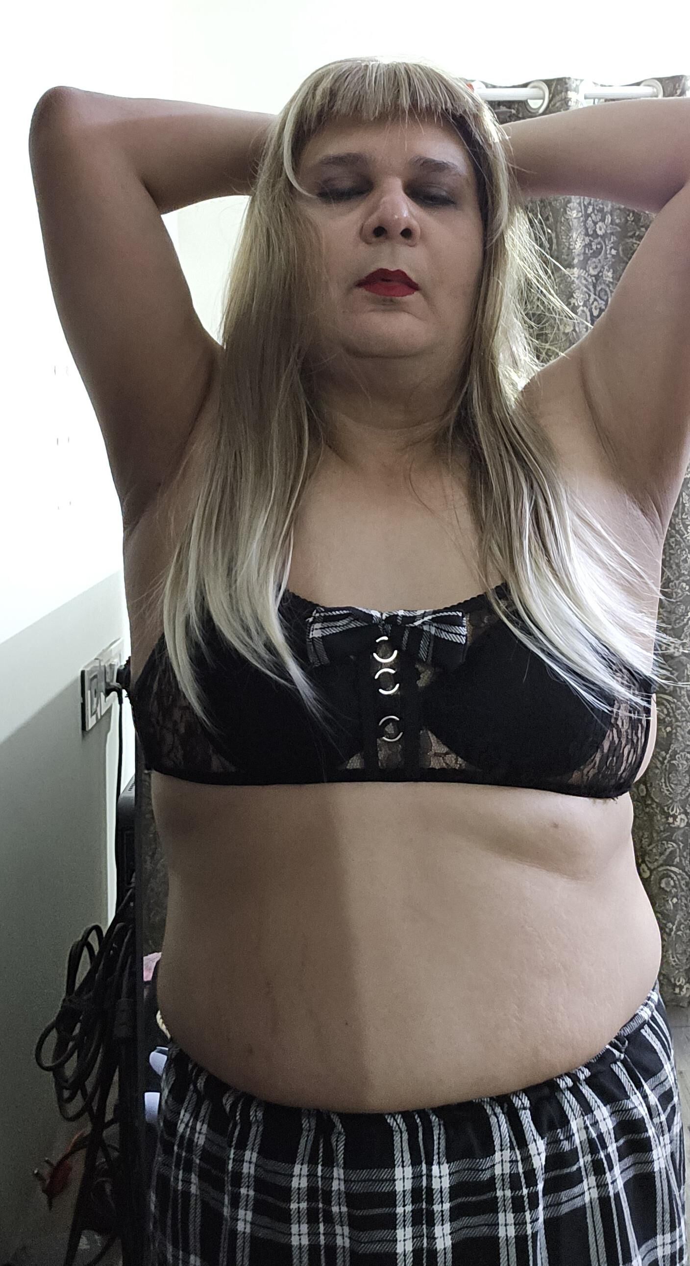 blonde shemale monica m shows off s