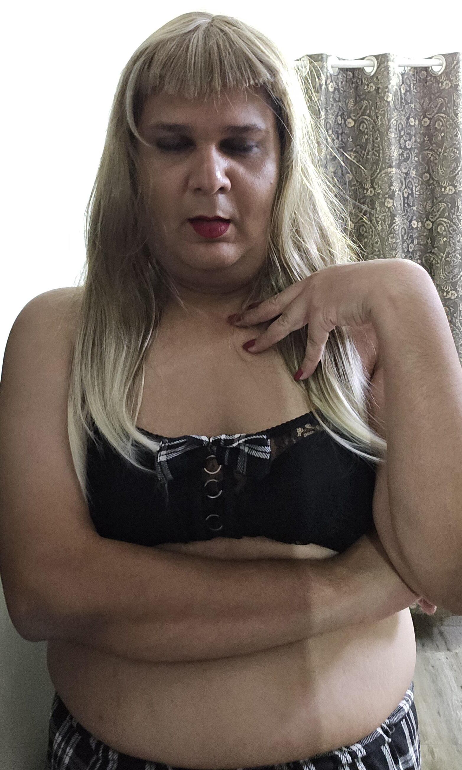 blonde shemale monica m shows off s