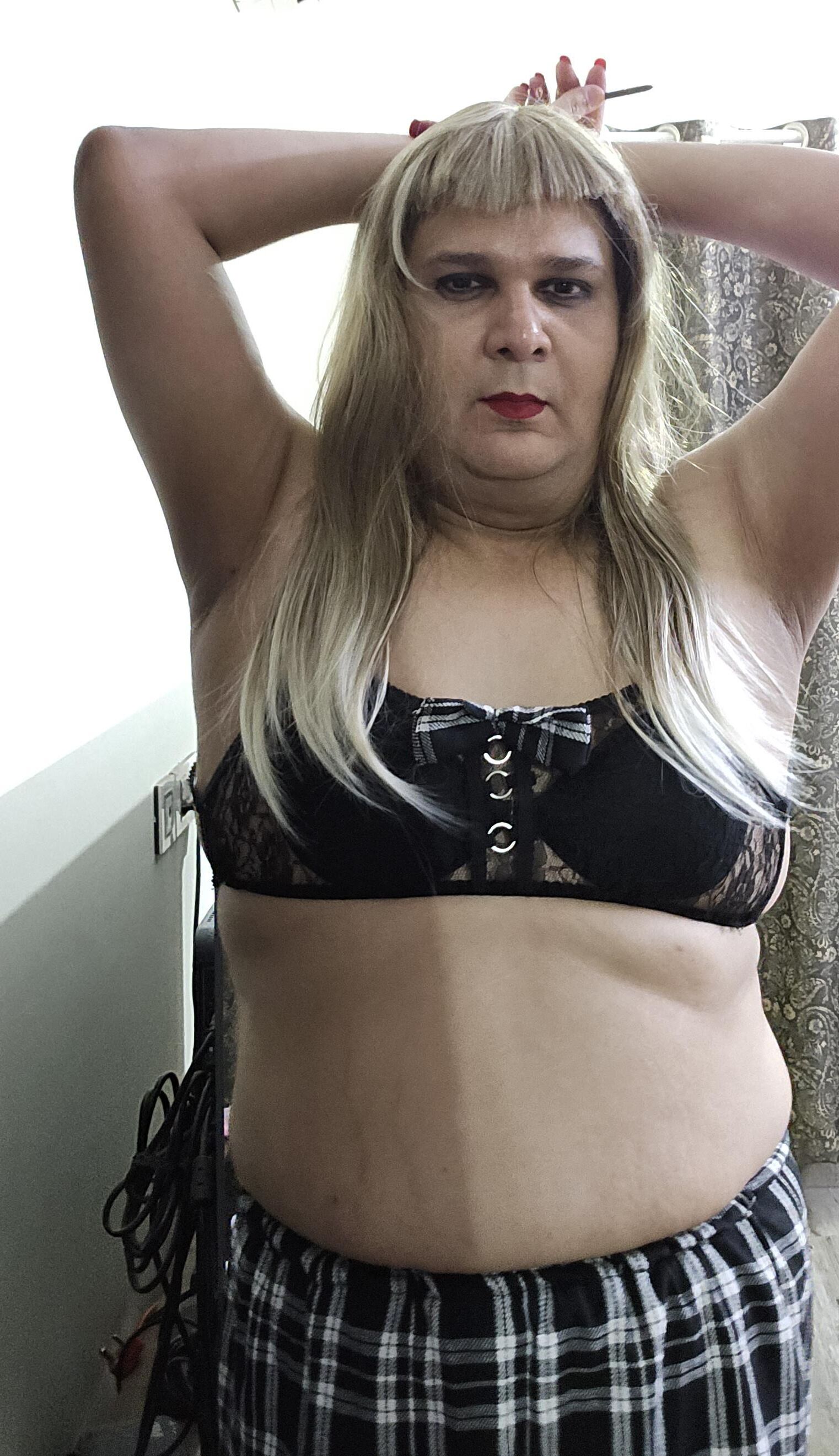 blonde shemale monica m shows off s
