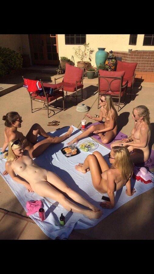 Naked Blondes Outdoors