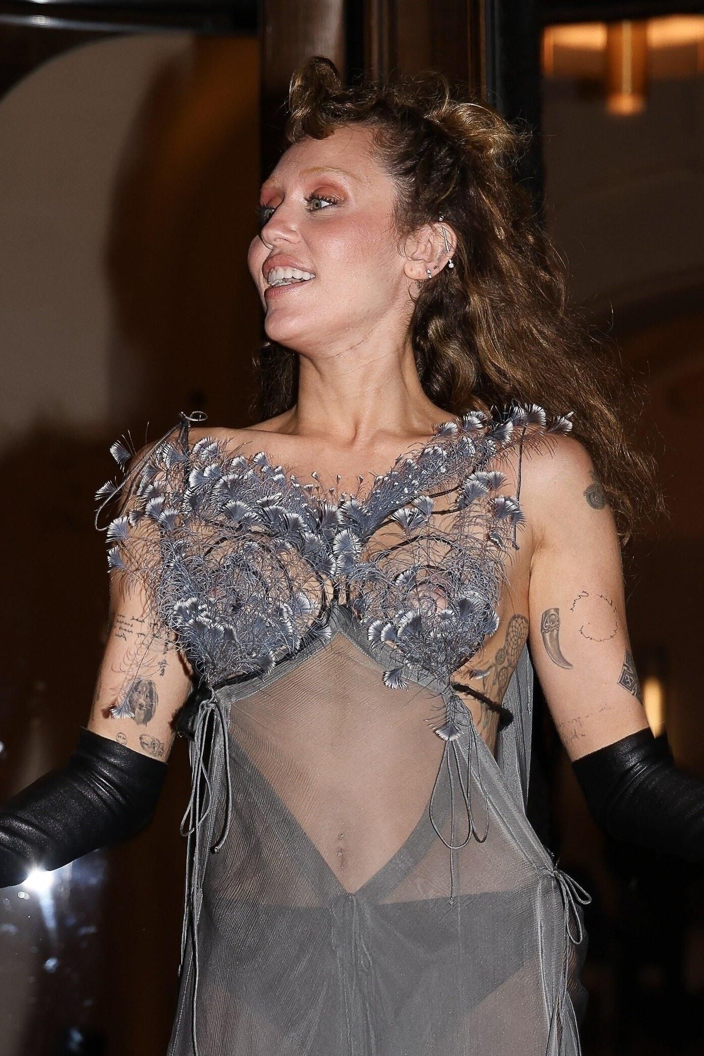 Miley Cyrus Seen outside her Hotel in Paris