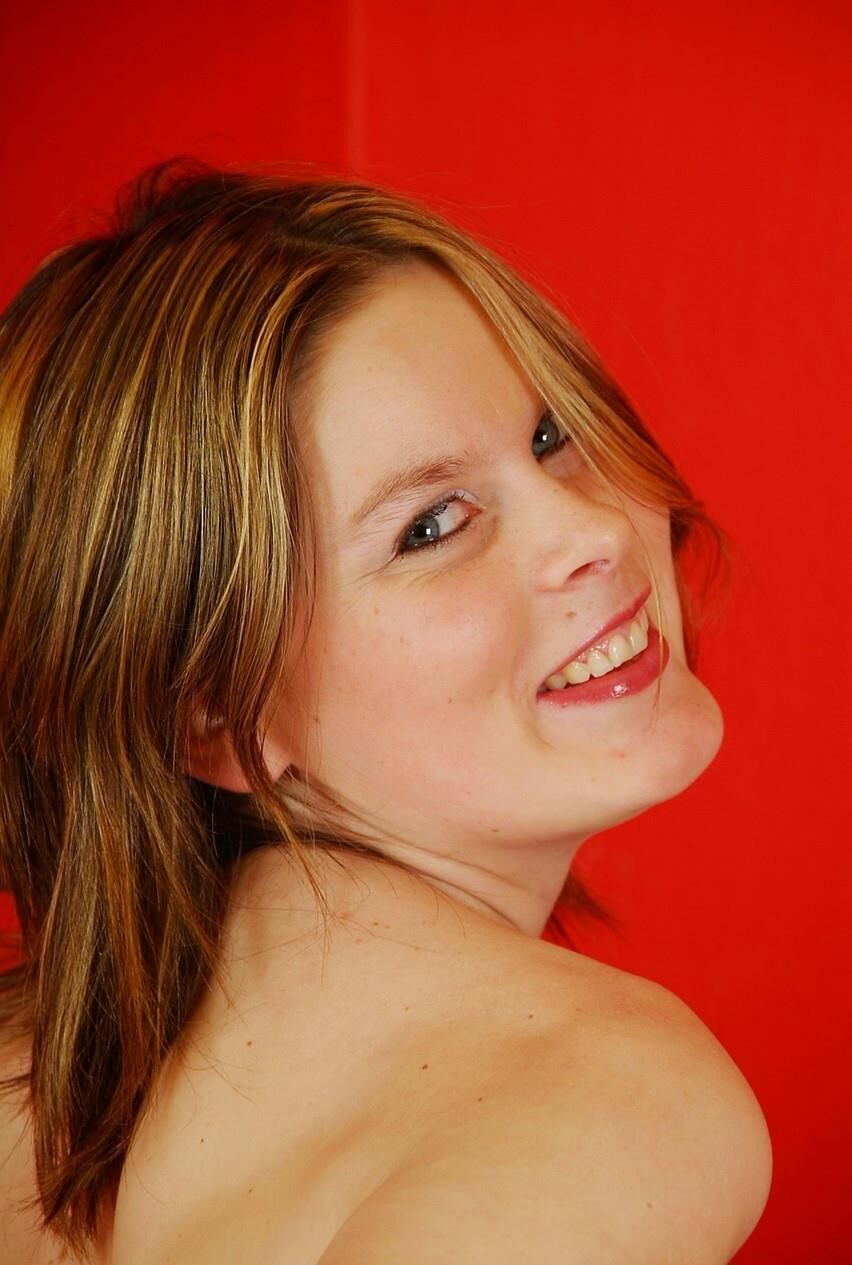 Hairy pale blonde teen with a nice smile and decent tits tina