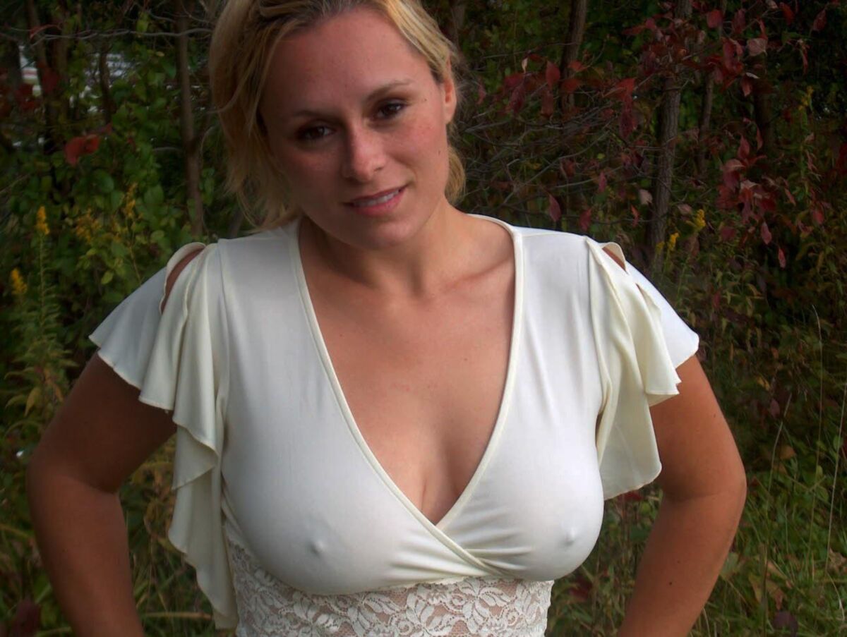 fun blonde wife naked field