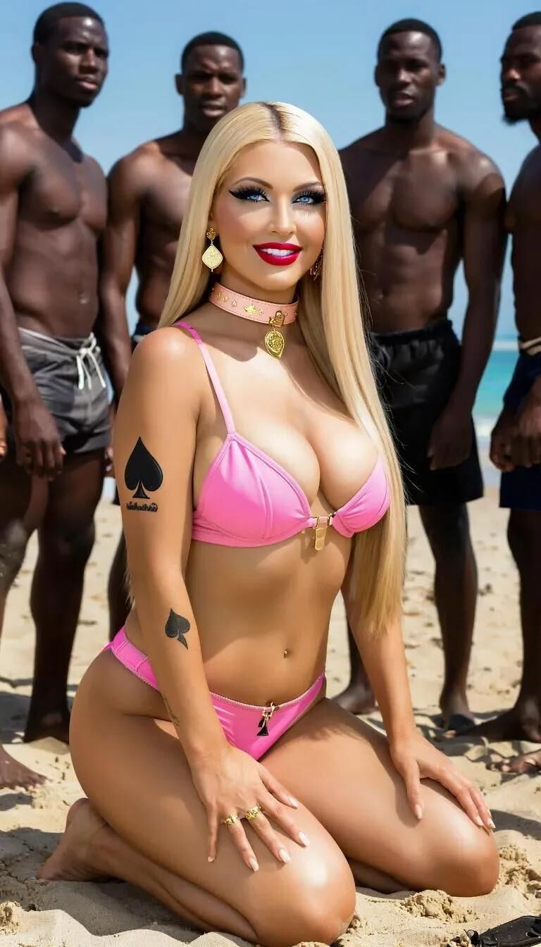 Ai rubia en la playa