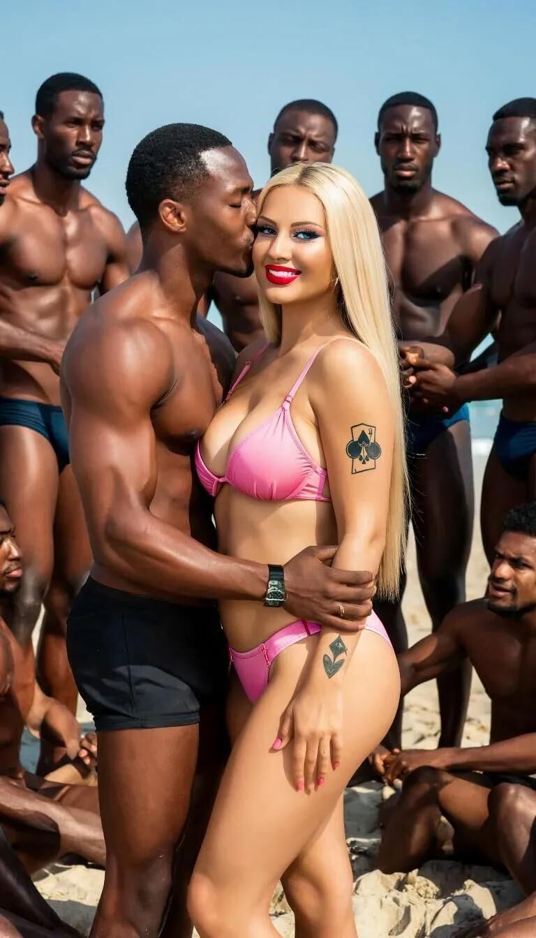 Ai rubia en la playa