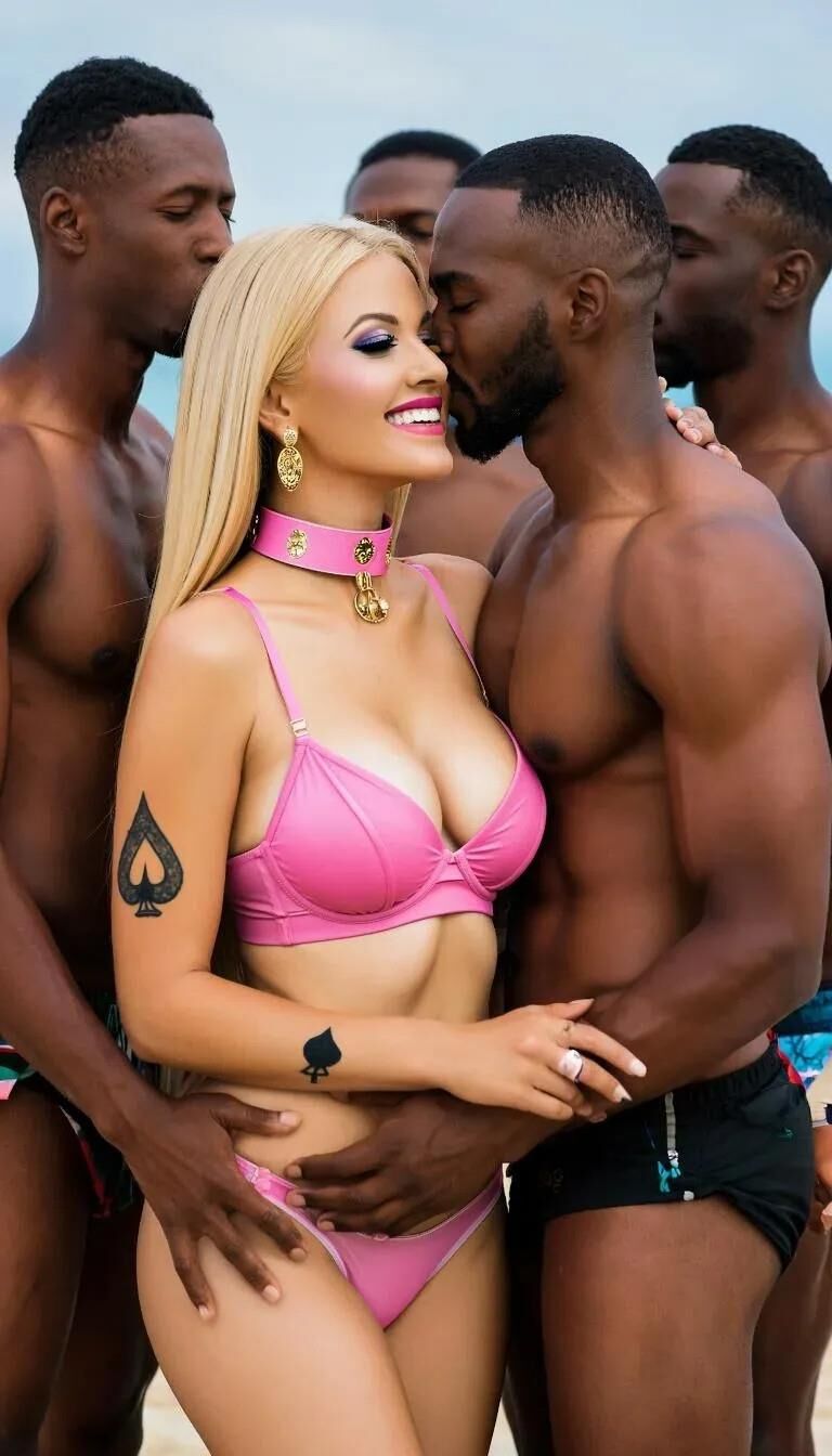 Ai rubia en la playa