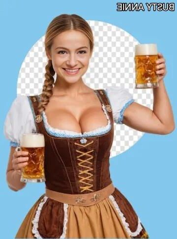 Sueltas publicitarias de la tetona Annie H. en un dirndl sexy