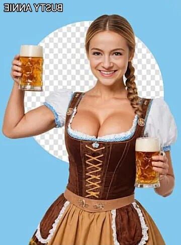 Sueltas publicitarias de la tetona Annie H. en un dirndl sexy
