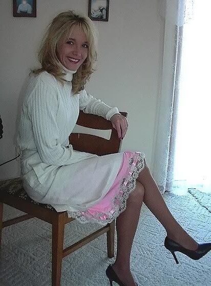 sg Turtle neck sweater, light pink half slip