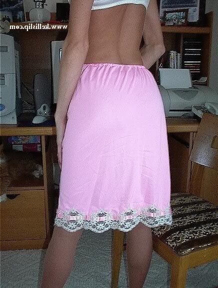 sg Turtle neck sweater, light pink half slip