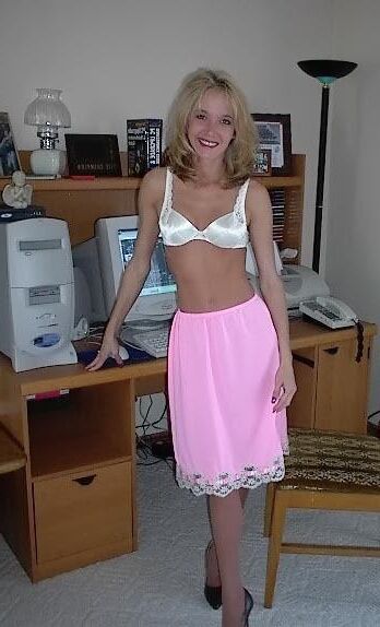 sg Turtle neck sweater, light pink half slip